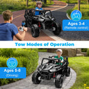 Blue 24V Electric 2-Seater Kids Ride-On Truck with Remote Control and 4WD