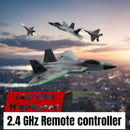 Akargol FX822 Remote Control Fighter Jet with LED Lights and Three Batteries in Army Gray