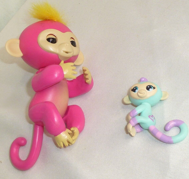 5-Inch Interactive Fingerlings Baby Monkey Toy Set with Pink, Teal, and Purple Mini BFFs