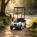 24V Dual-Seat Kids Golf Cart with Soft Start and Rear Suspension in White