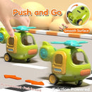 Set of Friction Toy Trucks with Lights, Including Airplane and Fire Truck
