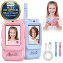 Rechargeable Two-Way Video Walkie Talkies for Kids - 2 Pack in Pink and Blue
