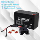 12V Power Wheels Ride-On Toy 7Ah Battery and Harness Replacement Kit