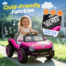 12V Licensed Pink Volkswagen Beetle Electric Ride-On Car for Kids, Speeds of 1.5-2.5MPH