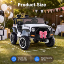 24V Dual-Seater Kids Electric Truck with Doors, Remote Control, Horn, and Music - White