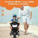 12V Electric Kids Motorcycle with Training Wheels and Light - Black