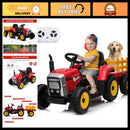 12V Kids Electric Tractor with Trailer & Remote Control, 5MPH