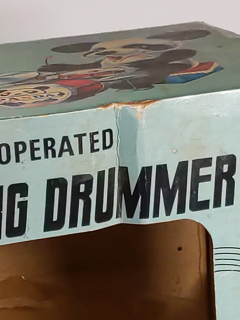 Vintage Battery Operated Panda Bear Drummer Toy with AI Features