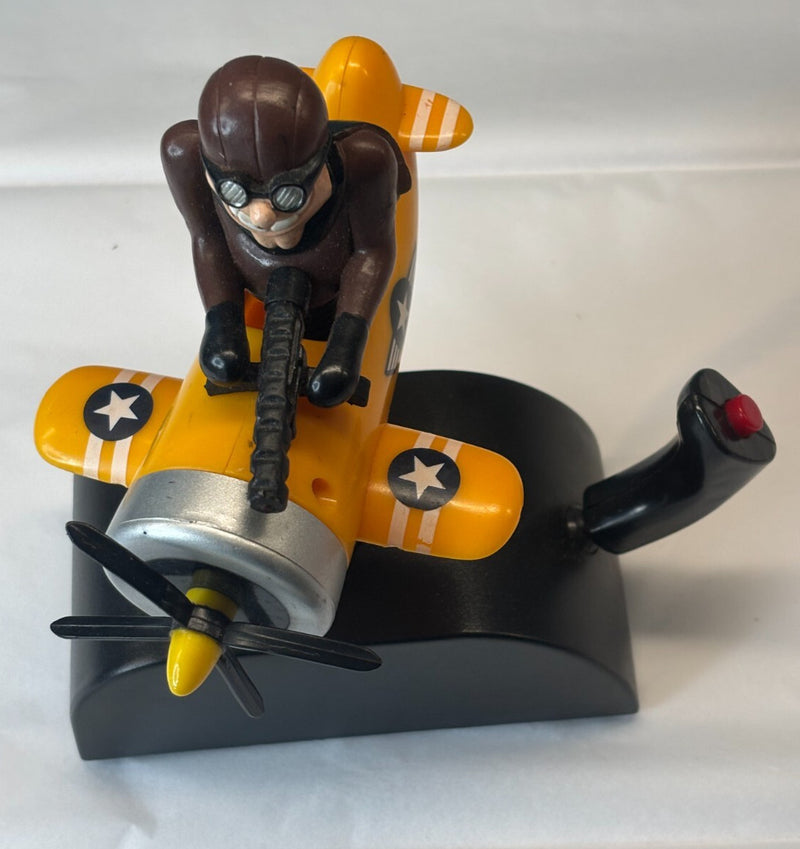 Animatronic Yellow Fighter Pilot Plane Blaster Toy with Motion Features