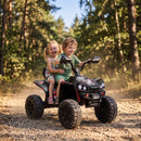 24V Dual Motor Black 4-Wheel ATV for Kids, 2-Seater Ride-On Toy