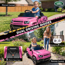 12V Licensed Pink Land Rover Ride-On Car with Suspension and Remote Control