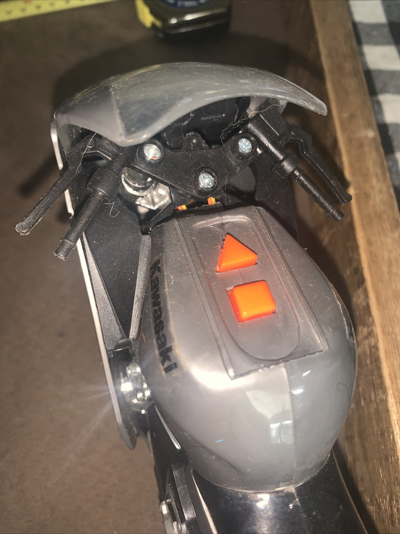 Silver and Black Kawasaki Ninja ZX-R10 Toy Motorcycle with Working Sound