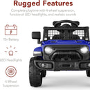 Navy 12V Ride-On Car for Kids with Parental Control