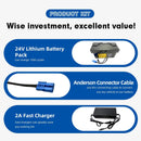 24V 7Ah Ride-On Toy Battery with Fast 2A Charger - Lightweight and Durable