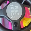 Garvee Kids' Pink/Gray Electronic Fire Truck Ride-On for Ages 3-4