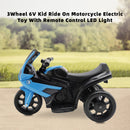 6V Blue Electric Ride-On Motorcycle for Kids with Remote Control and LED Lights
