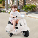 Costzon Vespa-Inspired Ride-on Scooter for Toddlers with Training Wheels, White