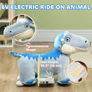Blue 6V Electric Ride-On Animal for Kids with Music