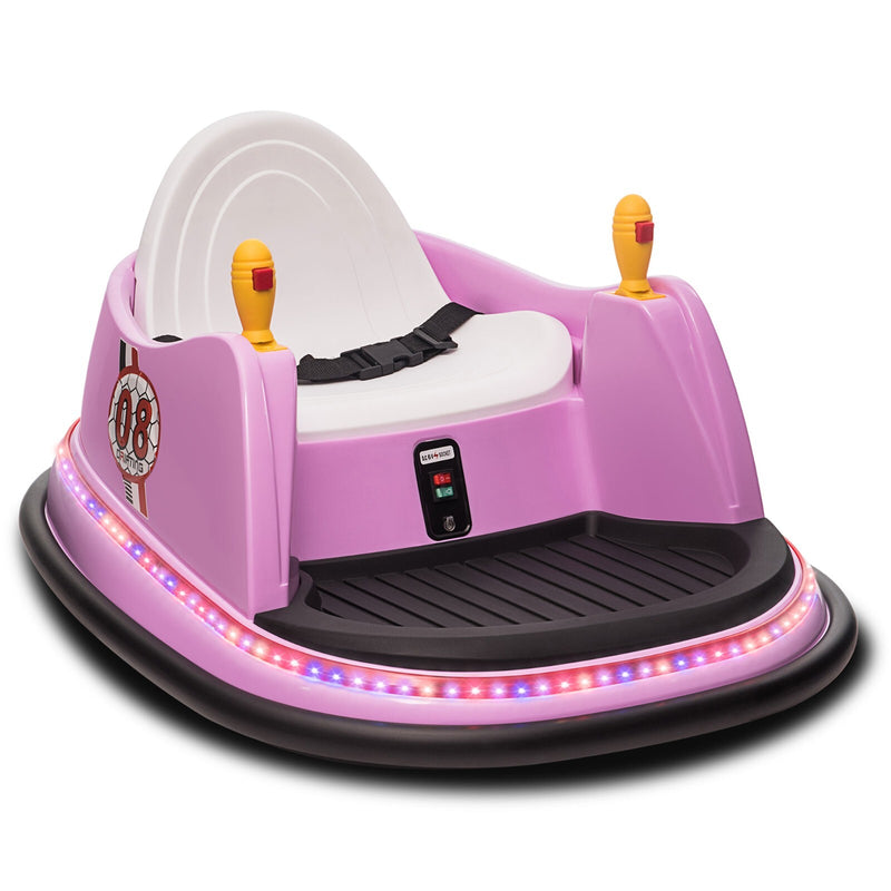 6V Kids Ride-On Bumper Car with Remote Control, 360° Spin and Flashing Lights for Toddlers