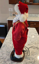 Dancing Santa Plays Jingle Bell Rock - Vintage 1998 Christmas Decor 16"