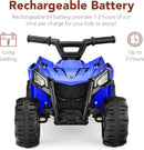 Blue 6V Electric ATV for Kids, Max Speed 1.8 MPH