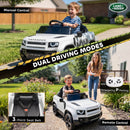 Licensed 12V White Land Rover Ride-On Car with Suspension and Remote Control