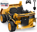 Electric Yellow Ride-On Dump Truck with Remote Control and Dump Bed