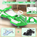Dual-Mode 12V Electric Wiggle Car with Lights & Bluetooth