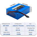 36V 20Ah Electric Bike Replacement Battery with 30A BMS