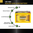 ExpertPower YTX4L-BS / YT4L-BS 12V 4Ah SLA GEL Motorcycle Battery with 120 CCA