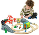 Electric Train Set for Wooden Tracks, 3-Piece Motorized Toy for Ages 3 and Up