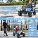 12V Remote-Controlled Kids Truck with Threaded Wheels and 3 Speed Settings