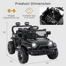 Black 12V Remote-Controlled Electric Truck for Kids