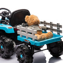 12V Battery-Powered Kids Ride-On Tractor with Trailer and Remote Control, 3-Speed Child Vehicle
