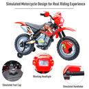 Red Electric Dirt Bike for Kids with Training Wheels, Headlight, and Music, Ages 5-8