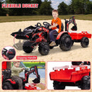 24V Electric Ride-On Tractor for Kids with Trailer and Digger Remote Control
