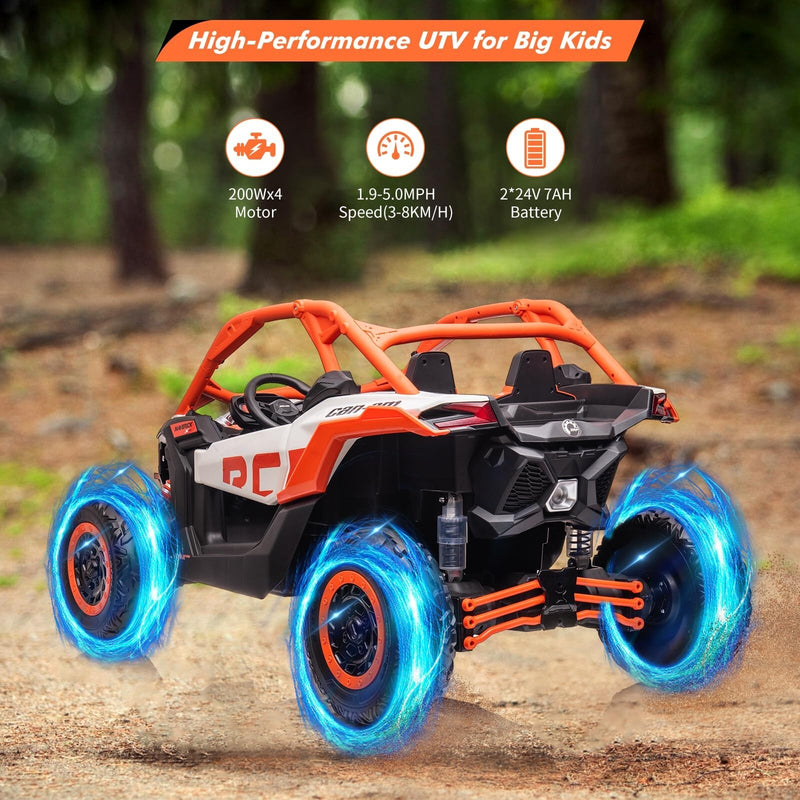 24V Electric 4WD Off-Road Ride-On UTV Quad Car for Kids