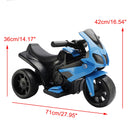 Blue 3-Wheel 6V Electric Motorcycle Toy for Kids with Remote Control and LED Lights🏍️
