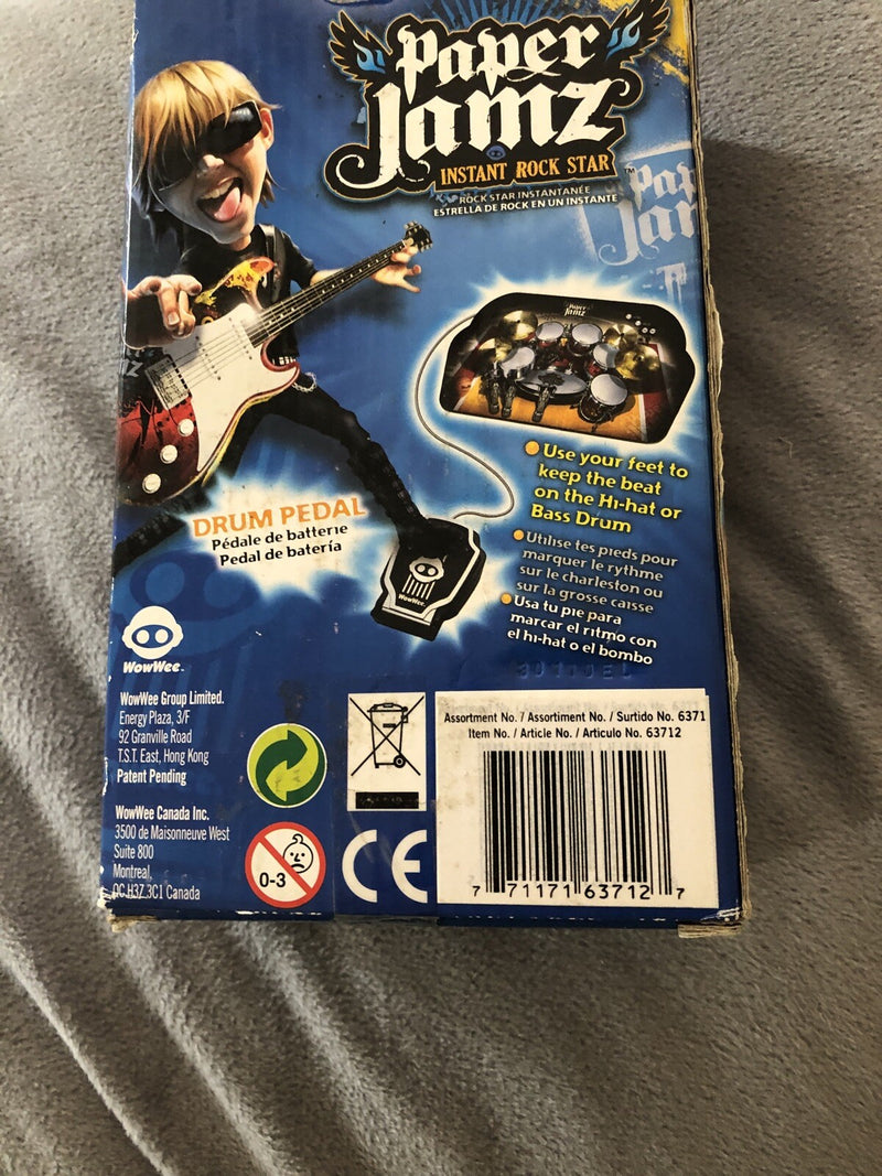 Wow Wee Paper Jamz Drum with Pedal Instant Rock Star Toy New in Box