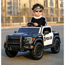 12V Police Car Ride-On Toy with Remote Control, Dual Motors, and Sound Features
