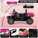 24V Electric Dump Truck for Kids - 2-Seater with Remote Control in Rose Red