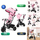 INFANS GO-QT21205PI 6-in-1 Pink Kids Tricycle with Reversible Seat for Ages 9-60 Months