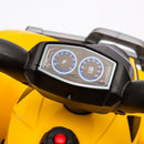Yellow CAT 6V Battery-Powered Toddler ATV Quad with Foot Pedal Control and LED Lights