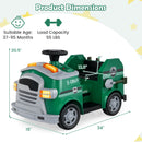 12V Green Fire Truck Ride-On Toy Car for Toddlers with Shovel and Wrench