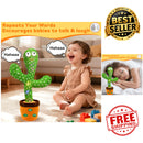Interactive Dancing Cactus Toy with Voice Repetition, LED Lights, and Adjustable Volume - 13 inches