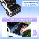 White 12V Remote-Controlled Ride-On Car with 4-Wheel Shock Absorption for Kids Aged 3-6