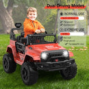 12V Electric Ride-On Truck for Kids with Parental Remote Control in Spring Red