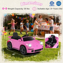 Pink 12V Ride-On Car RUF CTR with Remote Control and Music