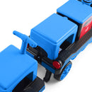 Blue 12V Electric 2-Seater Train with Carriage, Music, Lights, and Dual Speed