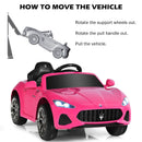 12V Licensed Maserati GranCabrio Ride-On Car for Kids with Remote Control and Lights in Pink